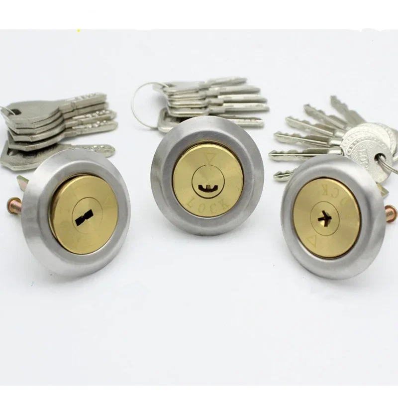 Copper Security Lock Round Anti-Theft Interior Door Universal Lock Cylinder for Iron Wooden Safety Doors with Keys