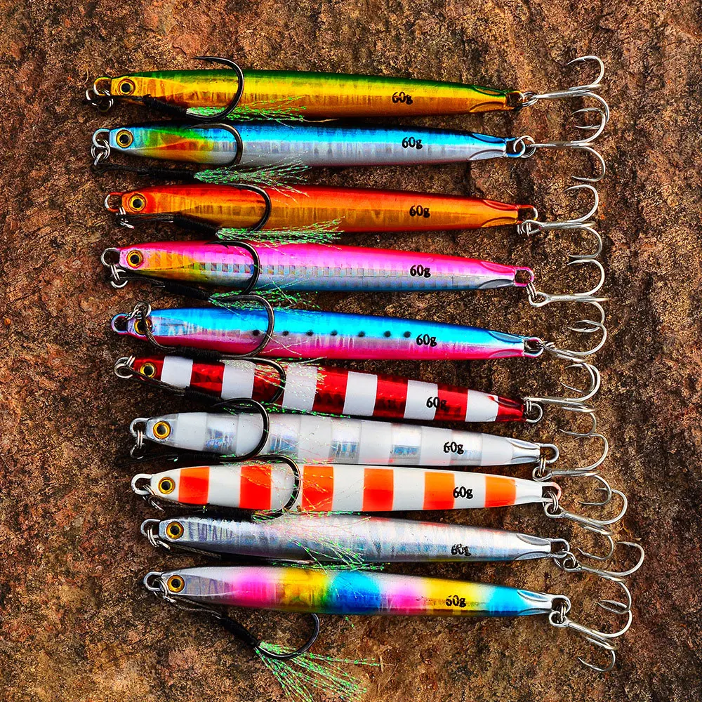 

10g-60g Lure iron plate long-range lead fish sinking lure hard bait sea fishing luminous fish bait simulation artificial bait