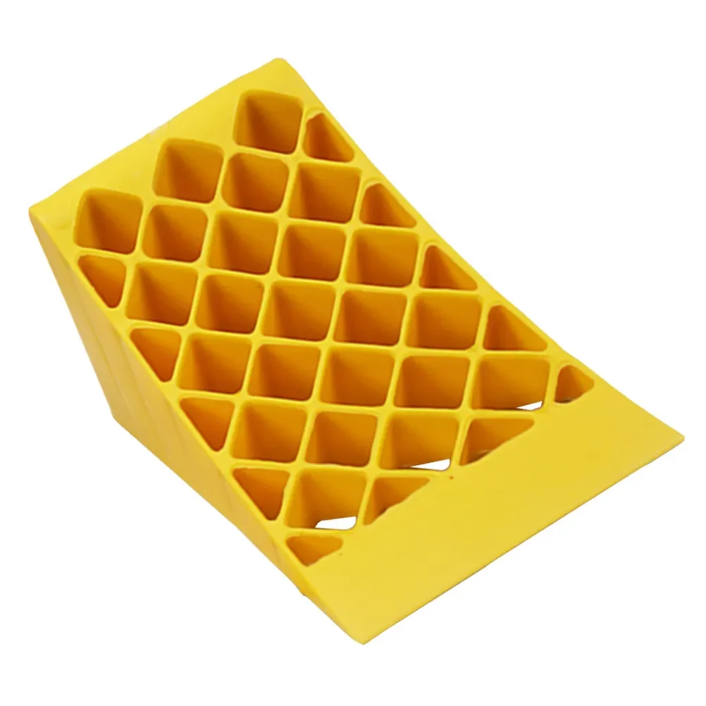 1pc Plastic Wheel Chock Heavy Duty Sturdy Tire Support Pad For Rv Car Trailer Anti-Slip Ramp Vehicle Stopper Block