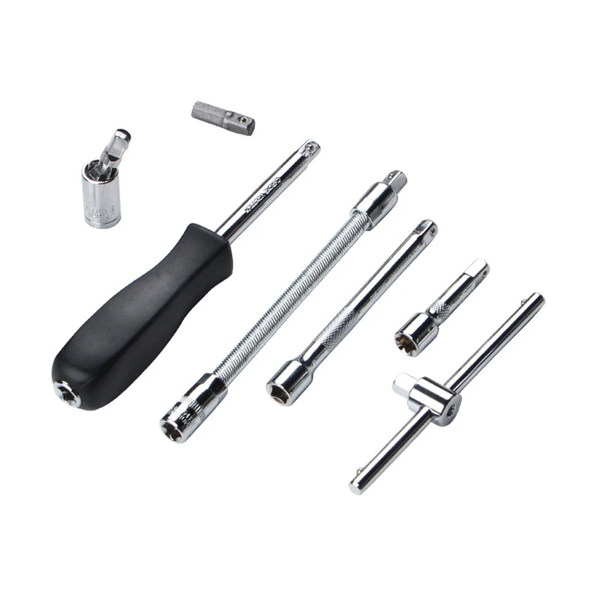 46 pezzi kit di strumenti combinati 1/4 chiave a cricchetto cacciavite a bussola con cassetta degli attrezzi in plastica chiave per riparazione auto domestica set di utensili manuali