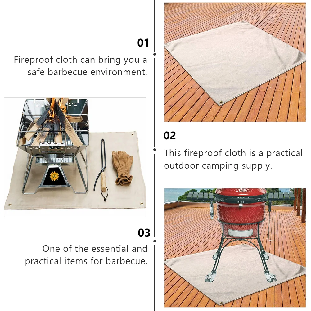 بطانية حريق قسط الألياف الزجاجية حصيرة معزولة للحرارة لشواية الغاز مقاوم للماء مقاومة للزيت حماية أرضية الشواء تحت الشواية #5