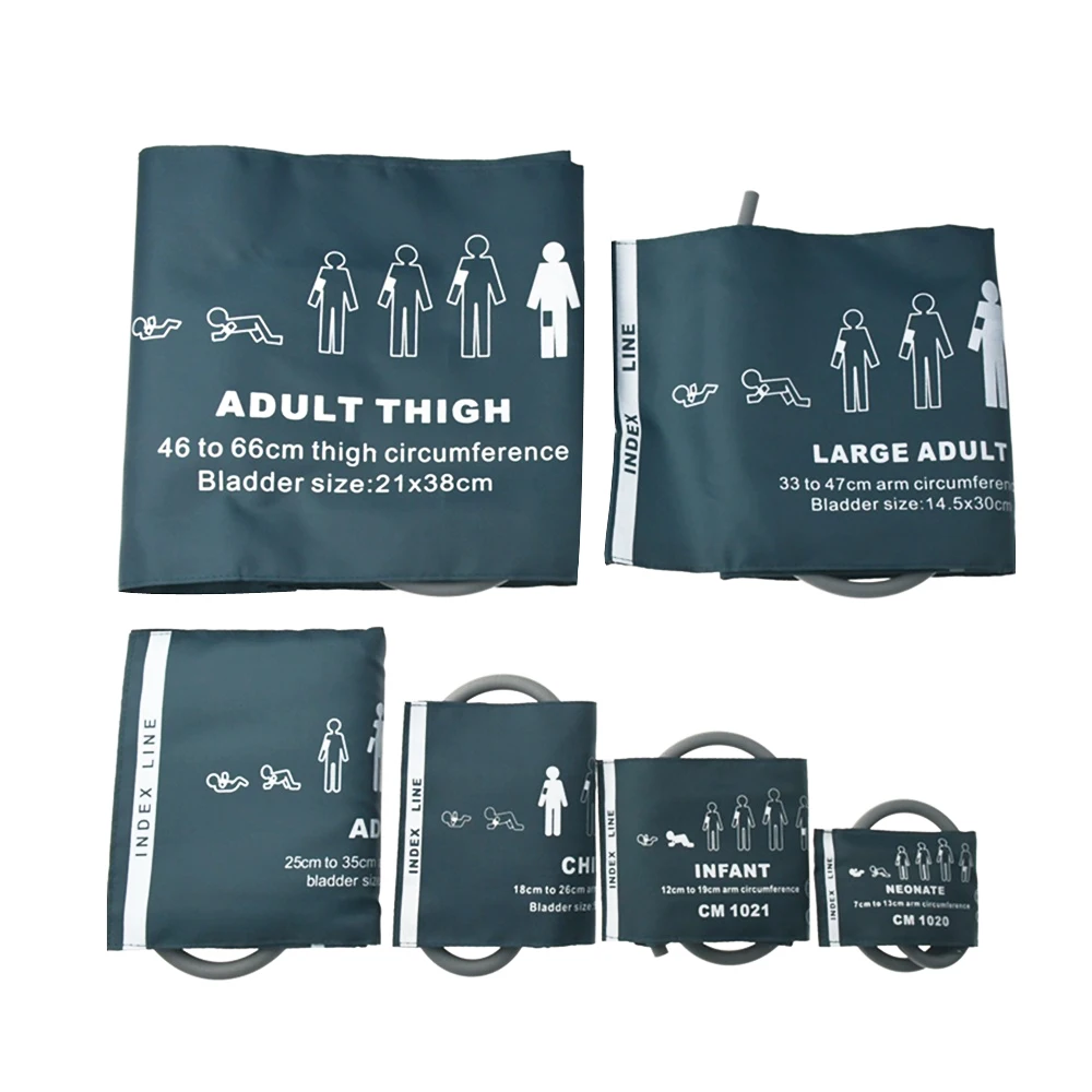 

Single Tube Adult Child Infant Neonate Nylon Upper Arm Blood Pressure BP Cuff Part for Sphygmomanometer Patient Monitor Meter