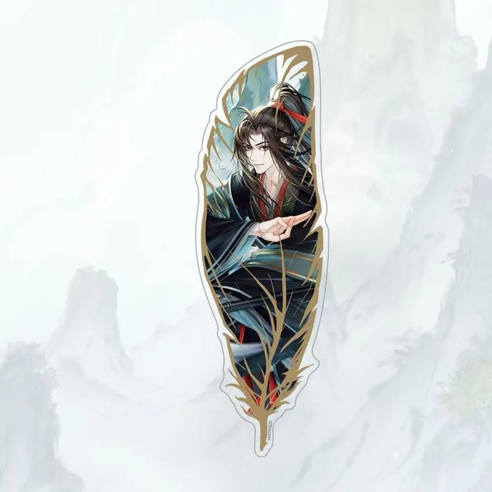 Anime Grandmaster of Demonic Cultivation Wei Wuxian Lan Wangji Feather Transparent Card Collection Gift Hanging Decorations