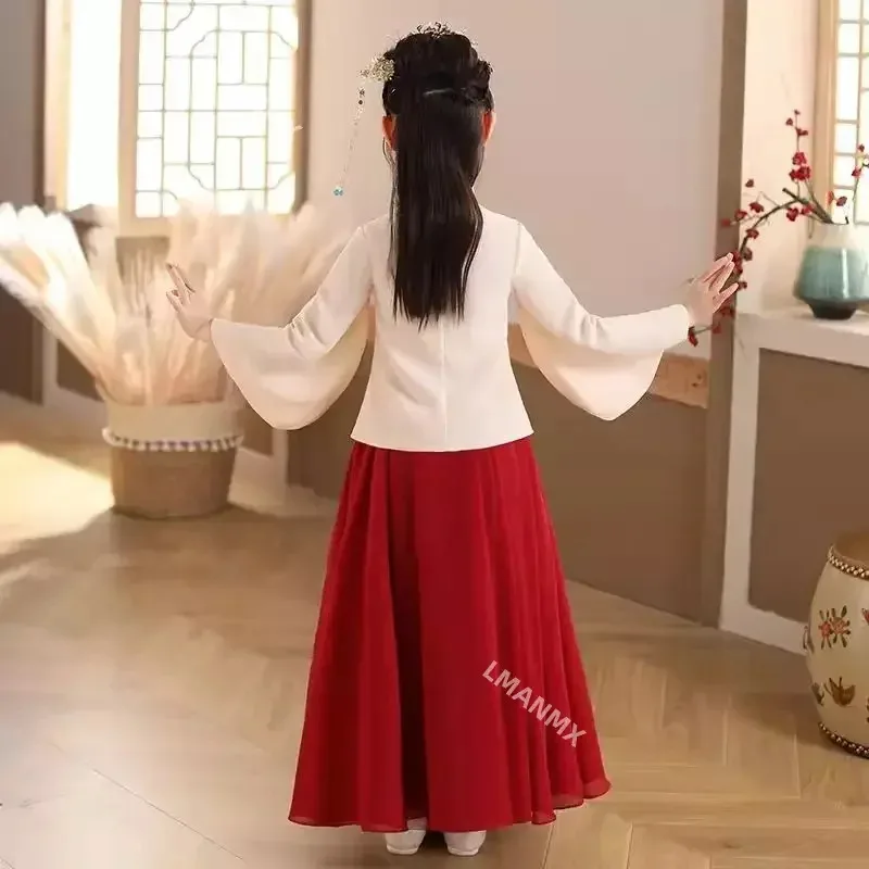 Chinese Japanese and Korean Children's Christmas Dress Girls' Kimono Chinese Traditional Vintage Ethnic Ancient Dance Costume