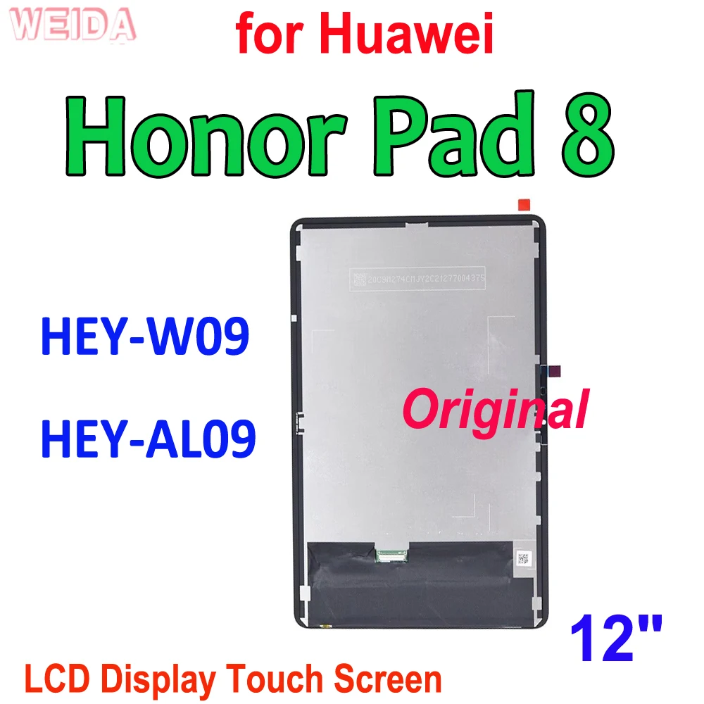 

12" Original LCD for Huawei Honor Pad 8 HEY-W09 HEY-AL09 W09 AL09 LCD Display Touch Screen Digitizer Assembly Replacement Tools