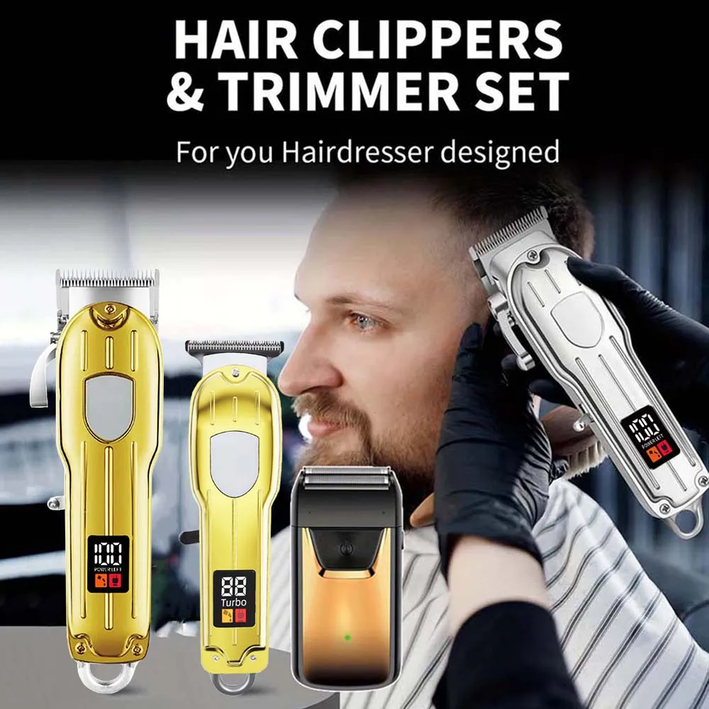3-in-1-Haarschneidemaschine für Männer, Bartschneider-Sets, Elektrorasierer, Haarschneidemaschine, Trimmer, T-Klinge für Friseur, Zuhause, als Geschenk – Detail 1