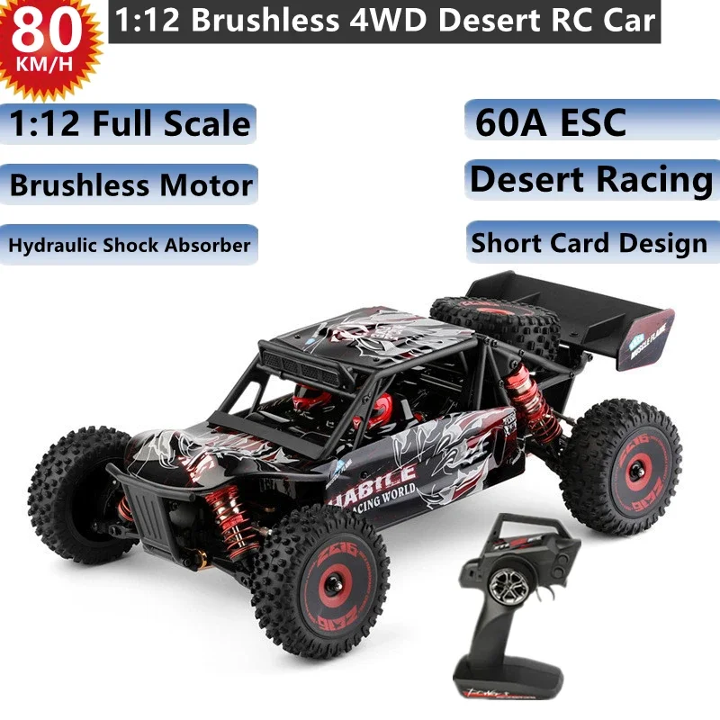 80KM/H 4WD Professional Brushless Racing Drift RC Car Hardware Hydraulic Shock Absorber Independet 60A ESC Remote Control Truck