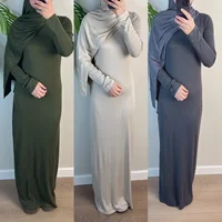 Robe modeste pour femmes Abaya Jalabiya robes Eid musulman Ramadan marocain dubaï robes saoudien arabe longue Robe caftan Abayas 1