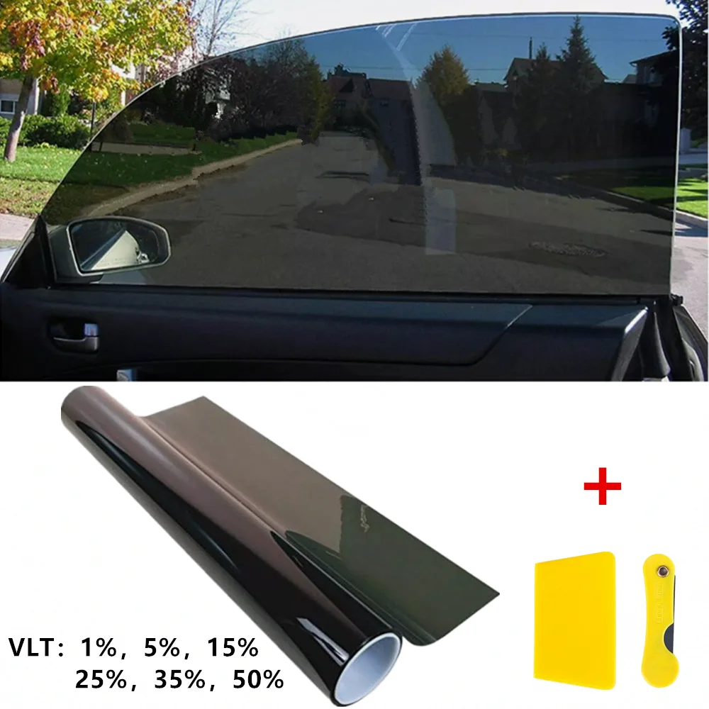 Fenster-Tönungsfolie UV-Wärmereflektierend für Zuhause und Büro Glas-Sonnenschutz Solar-UV-Schutz Sonnenschutzfolie 3Mx50CM VLT Autokarosserie-Tönungsfolie