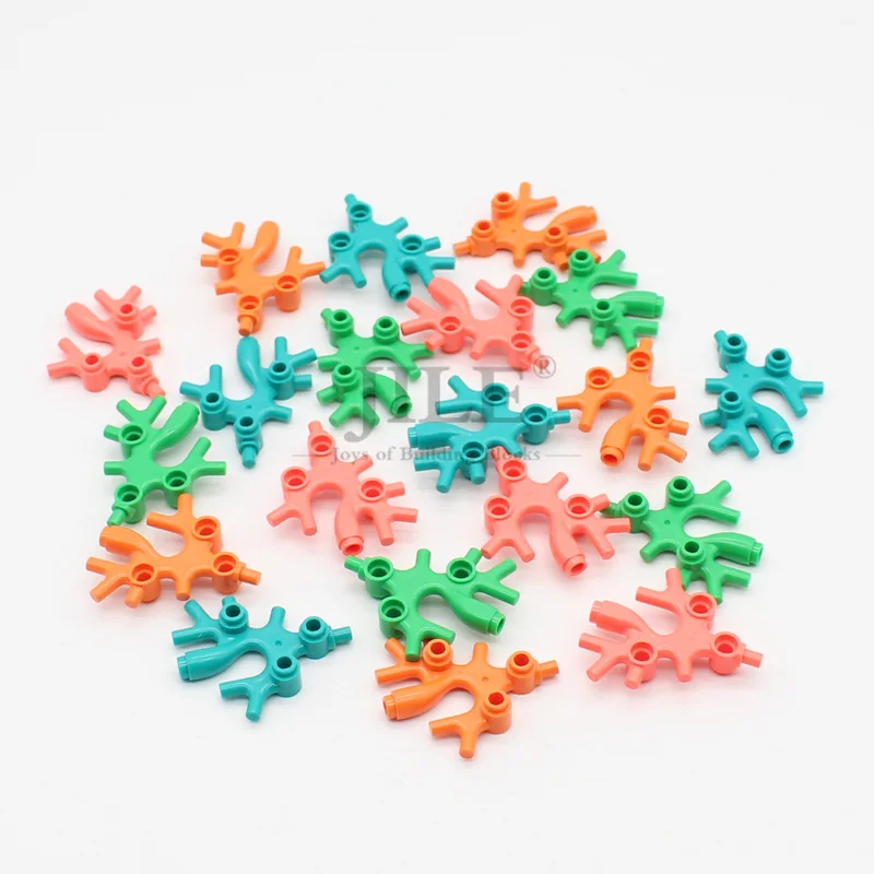 10pcs Moc Plant Leaf Thallus Seaweed Coral Sea World View Garden Accessories DIY Building Block Bricks Compatible with 49577