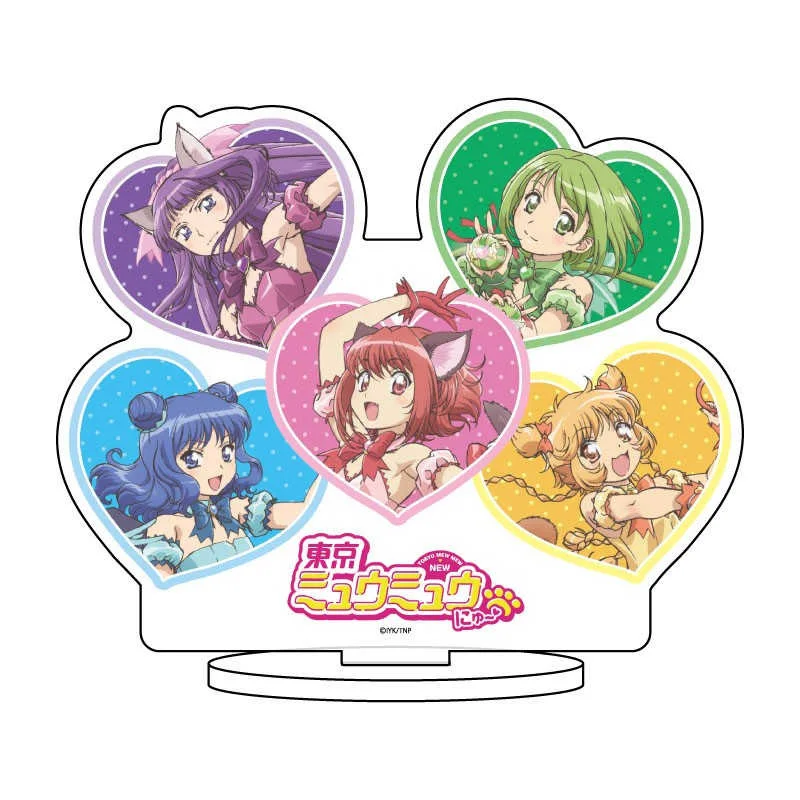 Charm Anime Fans Gifts Tokyo Mew Mew New HD Figure Big Acrylic Stand Heart Assembly Design Mew Zacro Desktop Ornament About 15cm