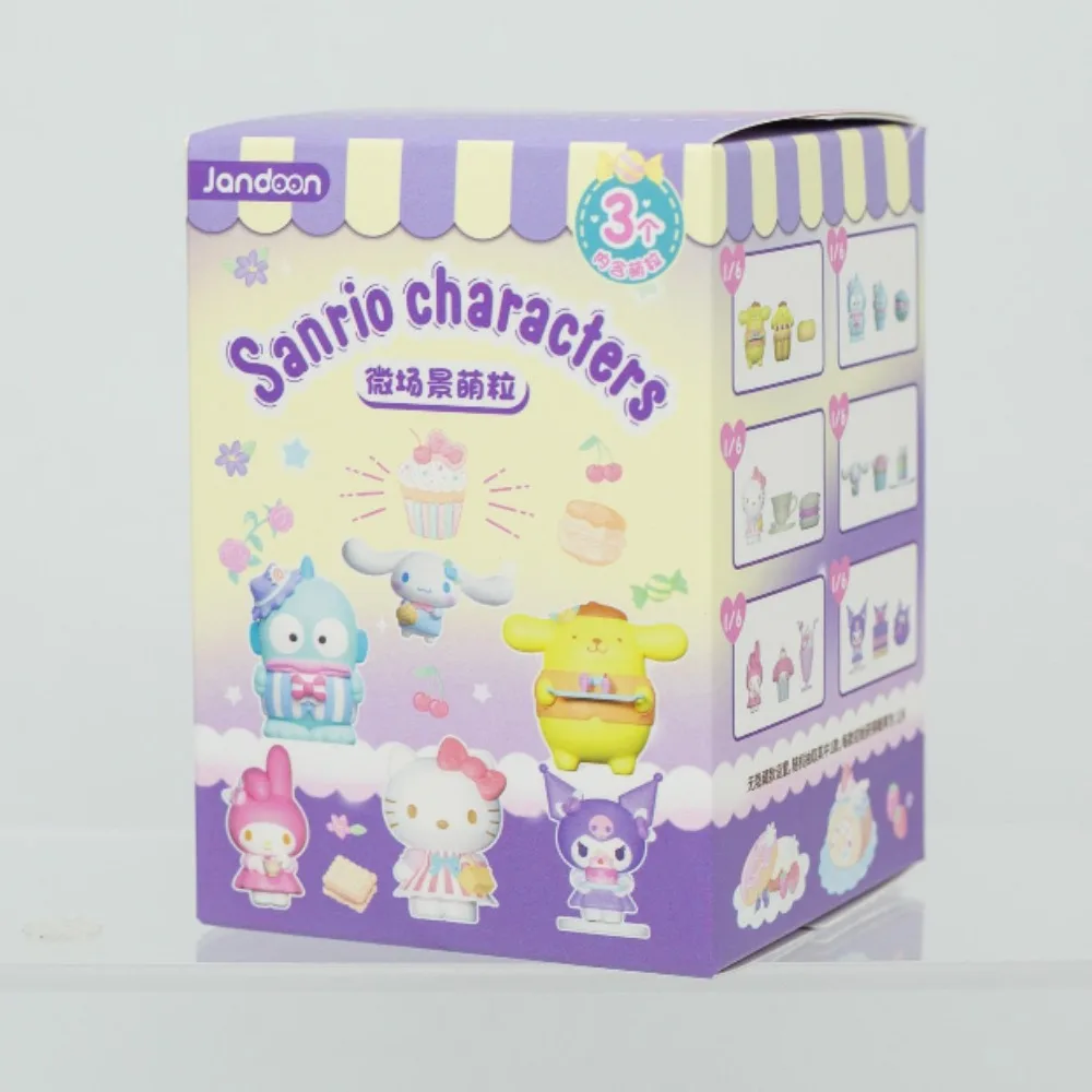 Postacie Sanrio pudełko z niespodzianką Kuromi moja melodia Cinnamoroll Hello Kitty miniaturowe figurki scen zabawki dla dzieci prezenty dekoracja na biurko