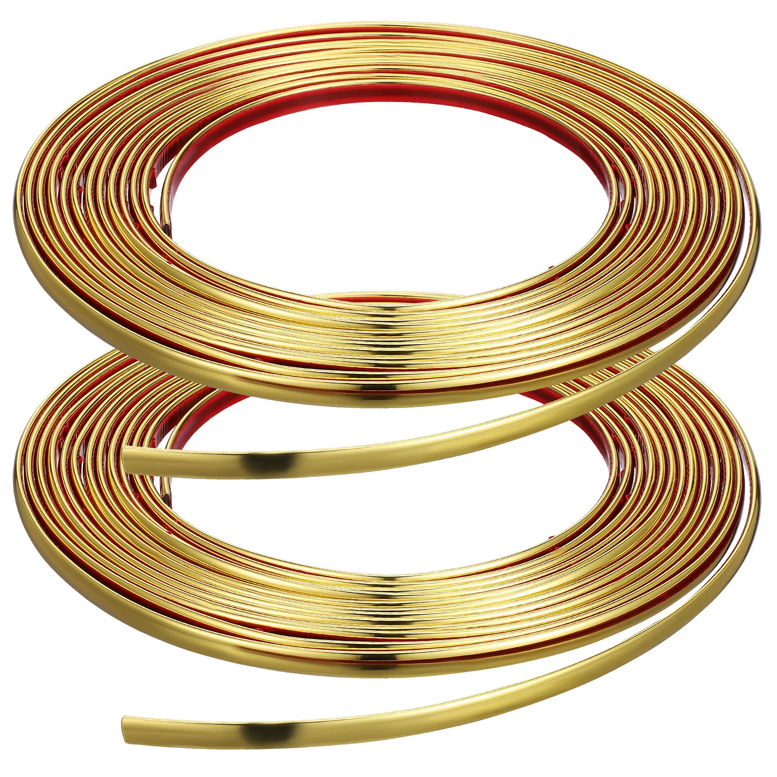 

2 Rolls PVC Wallpaper Molding Trim 8mm x 3M Bright Gold Peel Stick Wall Decor Flexible Moldings Wall Trim Mirror Frame Border