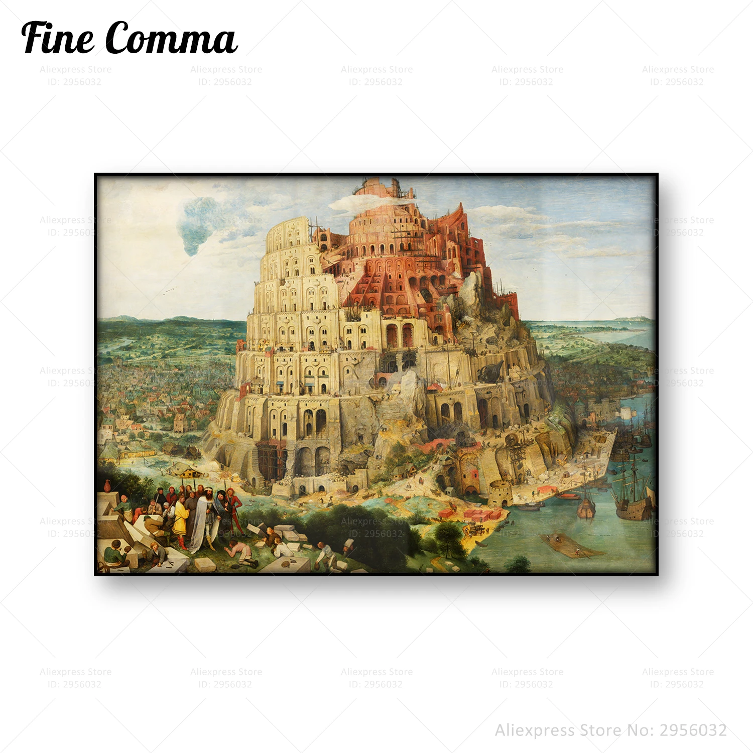 The Tower of Babel Pieter Brueghel the Elder Vintage Poster Religious Wall Art Antique Oil Painting Copy Canvas Print Home Decor