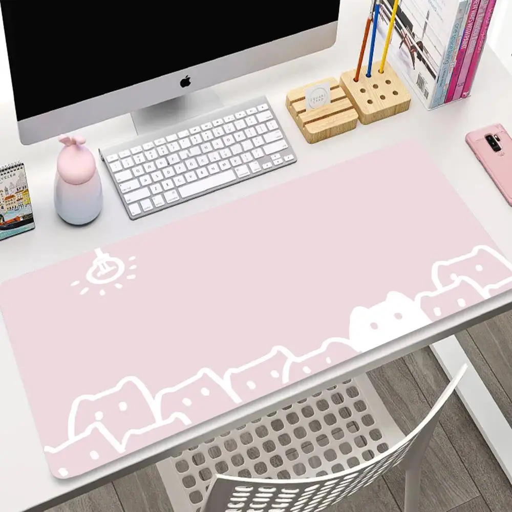 

Pink stick cat design mousepad high-definition printed PC game accessory washable rubber