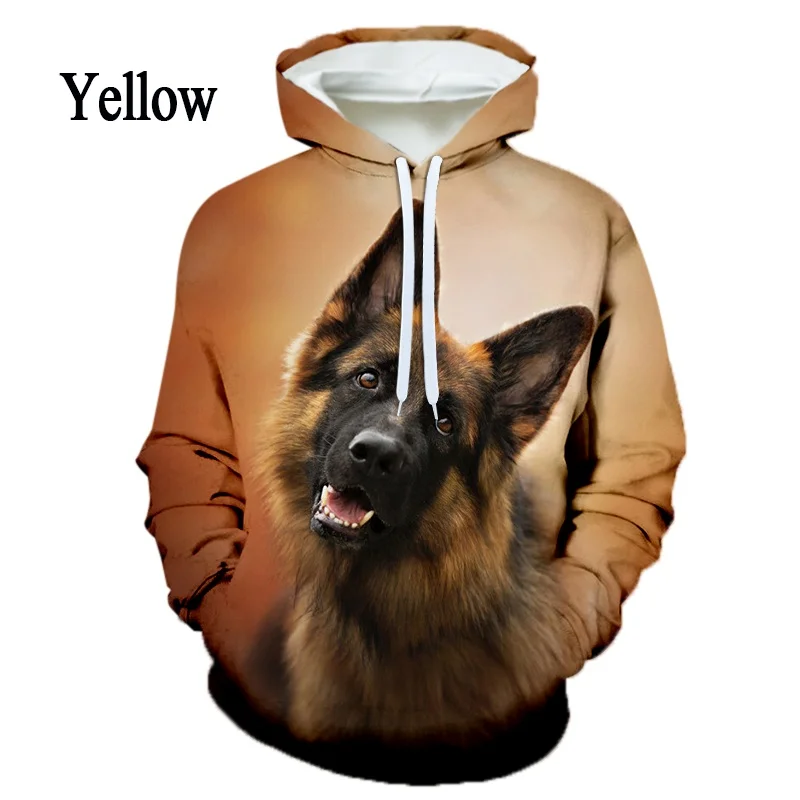 New Unisex Funny Dog 3D Printed Cute Hoodie German Shepherd Graphic Hooded Sweatshirts Pullover
