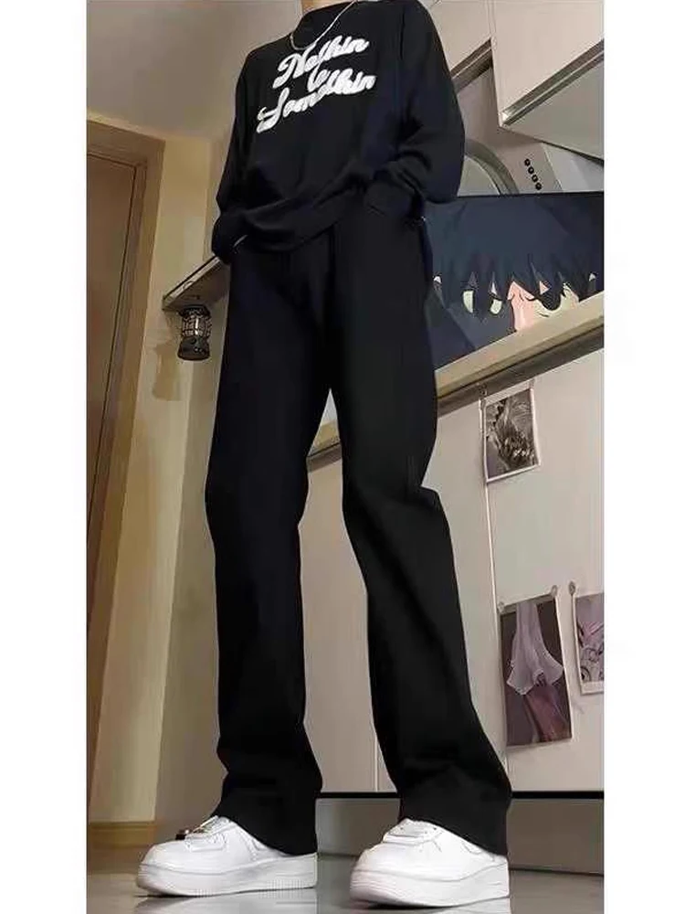 

Bla American Sle Wide Leg Jeans Men's Autumn Winter Slim Fit Fce Lined Casual Straight Leg Jeans Wear Resistant