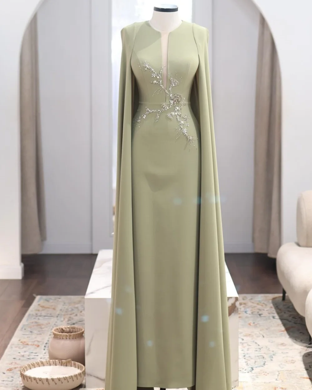 Customized Matching Jersey Pleat Sequined Straight Jewel Long Bespoke Occasion Evening Dresses Sparkle Elegant