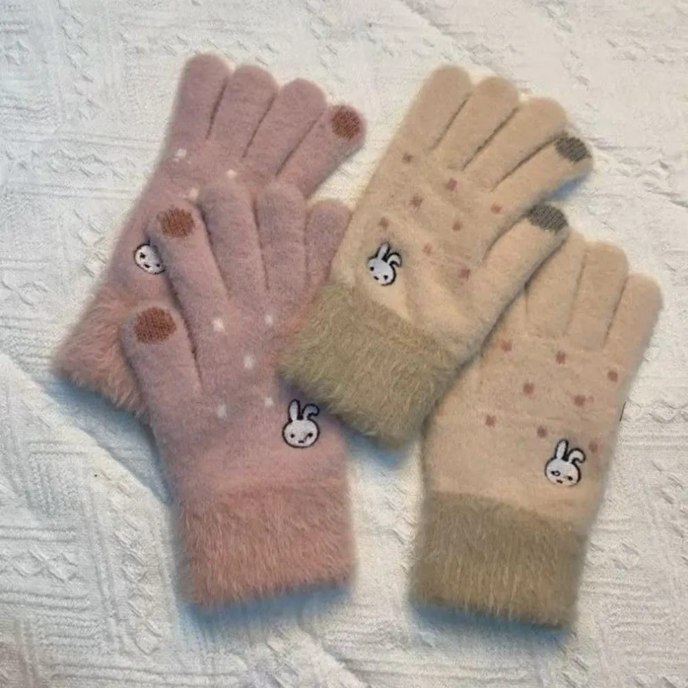 Modische verdickte Winterhandschuhe, winddicht, kältebeständig, warme Handschuhe, weiche Fleece-Touchscreen-Handschuhe für Damen