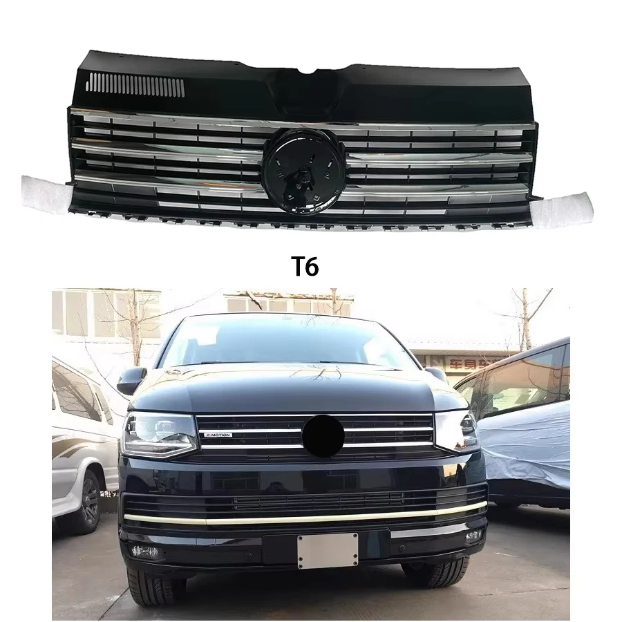 

Front Bumper Upper Radiator Cover Racing Grille 7E5 853 651C/653C For Volkswagen Multivan T6 2016-2019