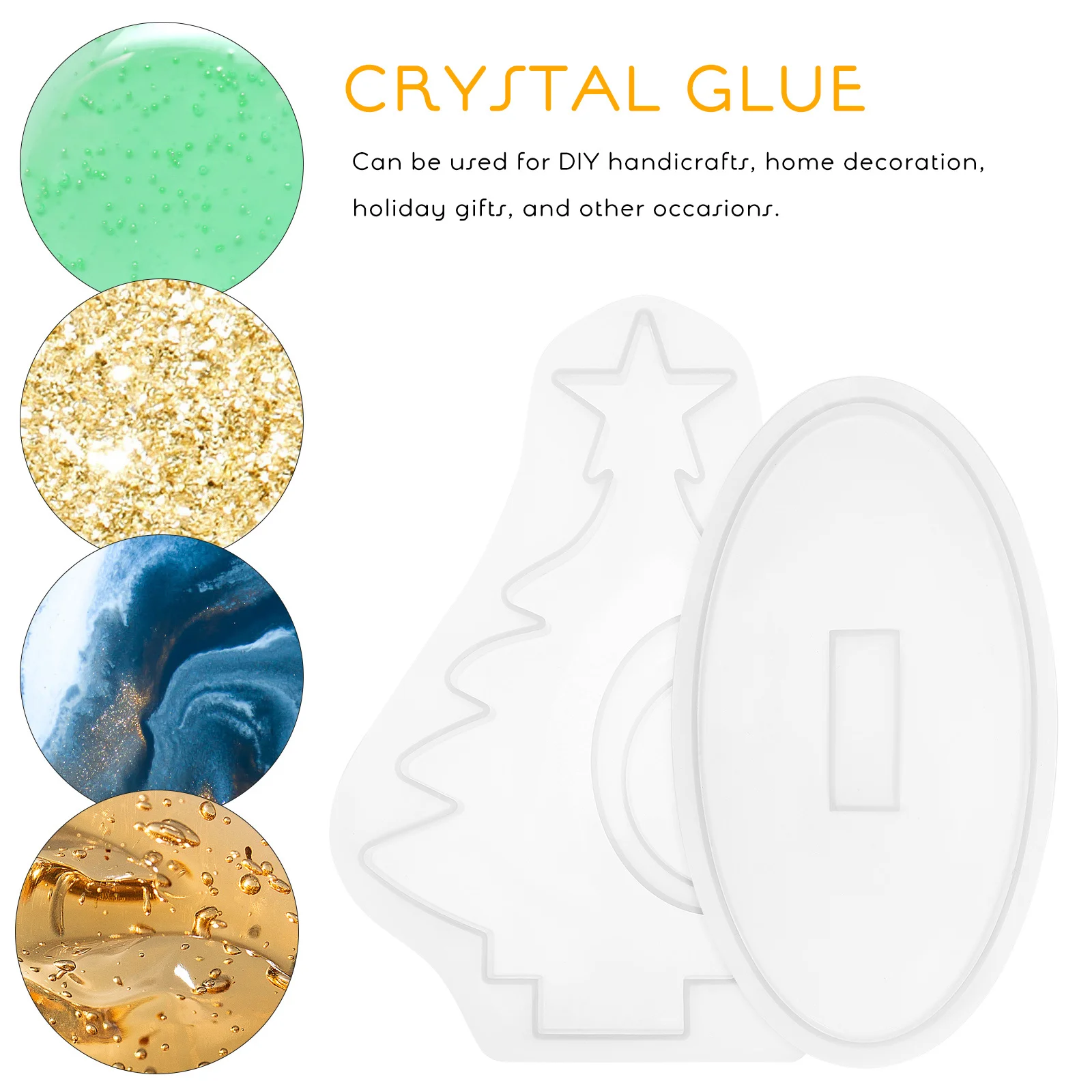 

1Set Silicone Mold Christmas Tree Heart Photo Frame Epoxy Resin DIY Craft Ornament Holiday Decoration Epoxy Mold