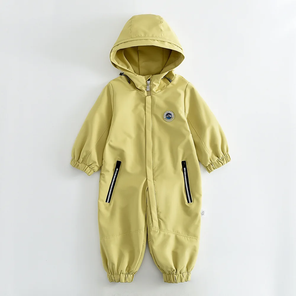 Toddler One Piece Ski Jumpsuit Winter Waterproof Kids Lightweight Hooded Snow Suit Baby Rompers Outdoor Ski Clothes