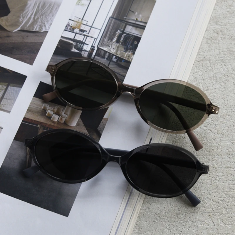 Peekaboo Kleine runde Sonnenbrille, polarisiert, für Herren, koreanischer Stil, Unisex, ovale Sonnenbrille für Damen, Retro, Vintage, TR90, Acetat, für Herren – Detail 3