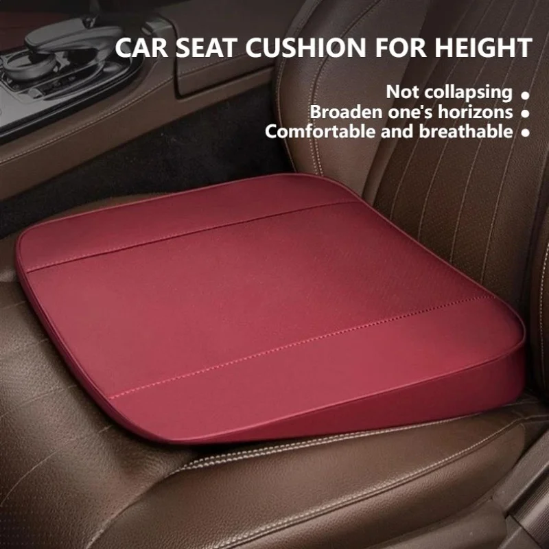Coussin rehausseur de siège de voiture de 6CM, coussin de siège de voiture en cuir perforé respirant et antidérapant, coussin de siège sédentaire incliné épais