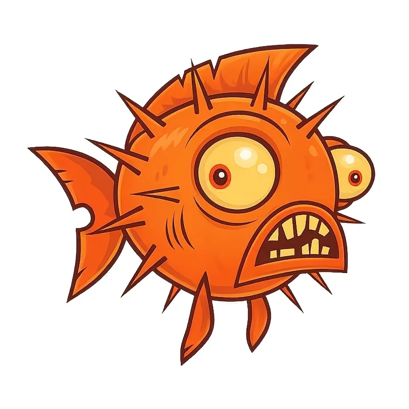 6-Inch Cartoon Hedgehog Fish Pattern Premium Waterproof Vinyl Stickers, Suitable for Cars, Laptops, Bottles, Trucks Motorcycles