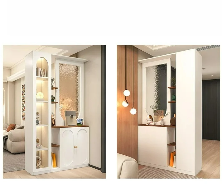 Factory Direct 2026 French cream wind facing the door, screen storage cabinet, foyer cabinet, glass partition, entrance entrance