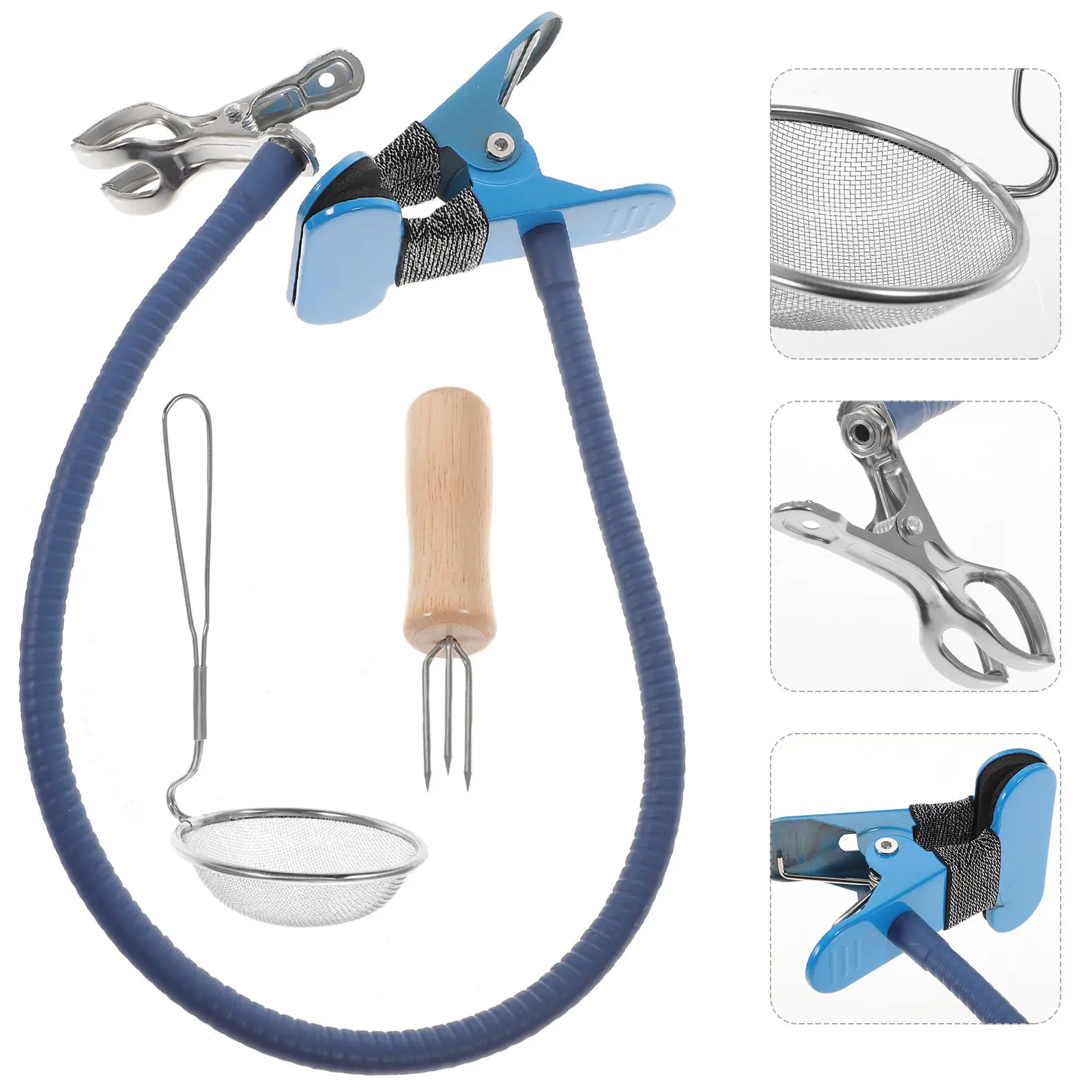 

1Set Moxa Stick Holder Adjustable Flexible Metal Clip with Silicone Pads Portable Moxibustion Tool for Home Travel Office Use