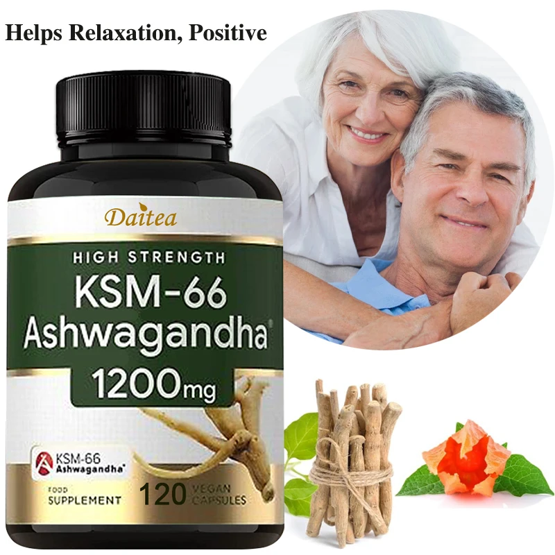 KSM-66 Ashwagandha Root Powder Extract, High Potency Black Pepper, Stress Relief, Adrenal & Thyroid Support - Vegetarian Non-GMO