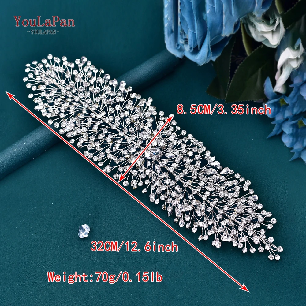 YouLaPan Wedding Tiaras Bridal Headbands Rhinestone Headwear Princess Crown Headdress for Woman Headband Wedding Headpiece HP415