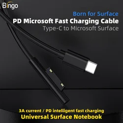 Suitable for Microsoft Surface Pro/Laptop/Book/Go Charging Cable Type-C to Surface Magnetic PD Fast Charging Cable