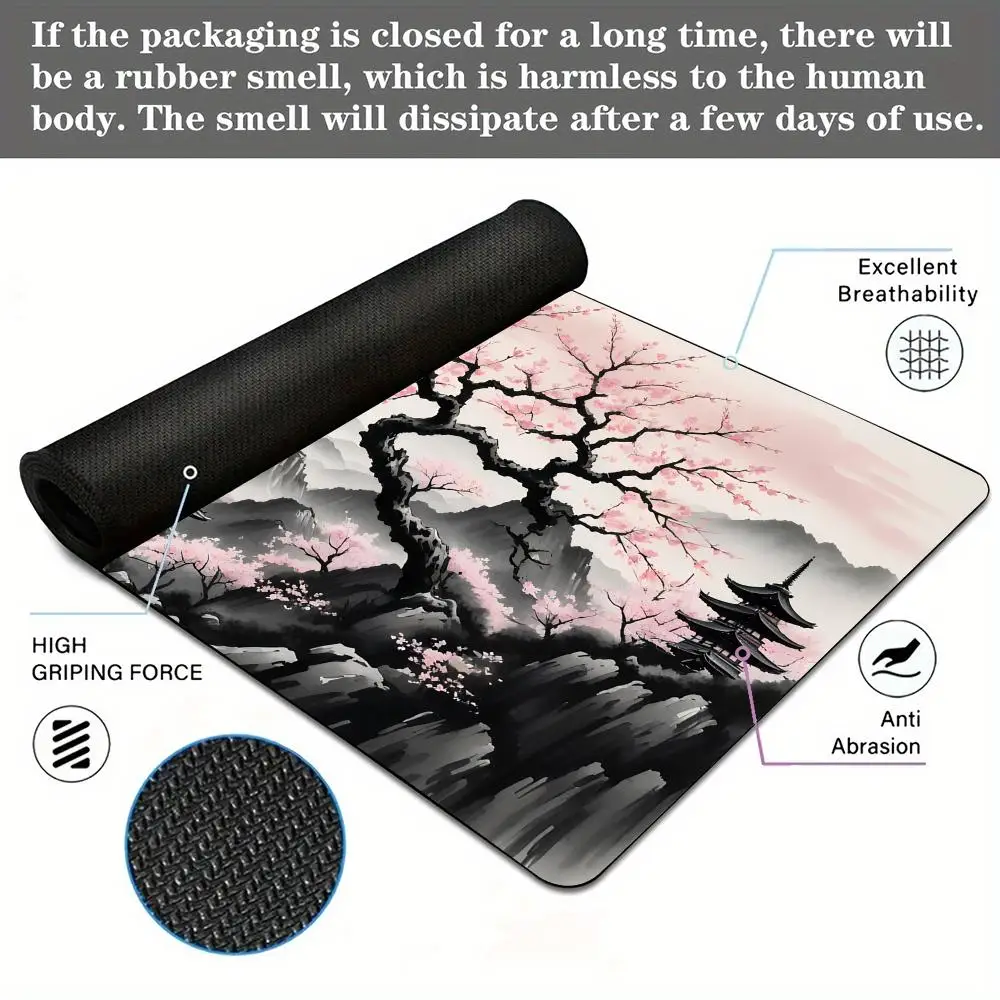 핑크 풍경 시리즈 마우스 패드 벚꽃 데스크 매트 게임 매트 고무 미끄럼 방지 베이스 PC 액세서리 키패드 확장형 마우스패드
