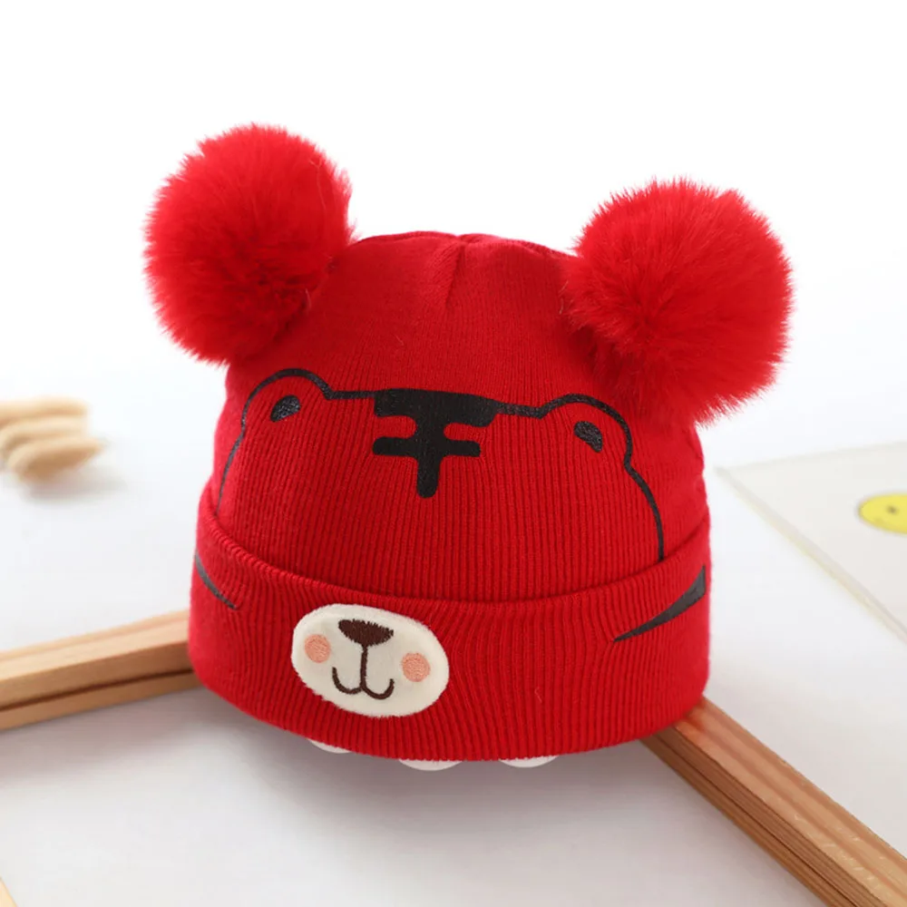 Baby Little Tigers Knitted Hats High Quality Winter Warm Boys Girls Wool Infants Caps Newborn Toddler 0-18 Month