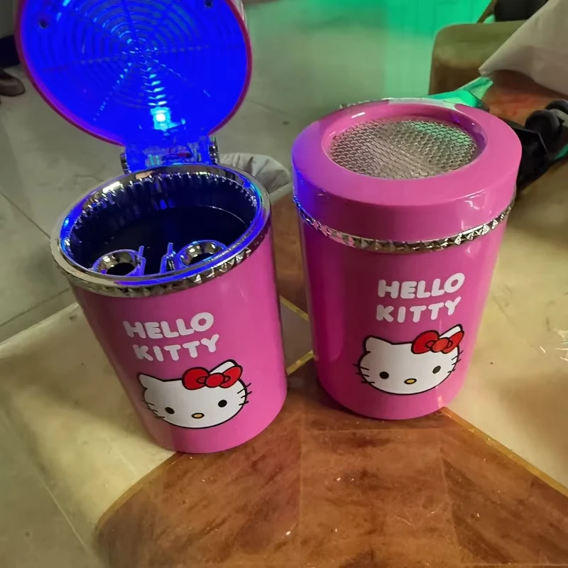 Kawaii Sanrio Hello Kitty Personality Led Light-Up Car Ashtray with Cover Anime Car Decoration for Men and Women Holiday Gifts - view 6