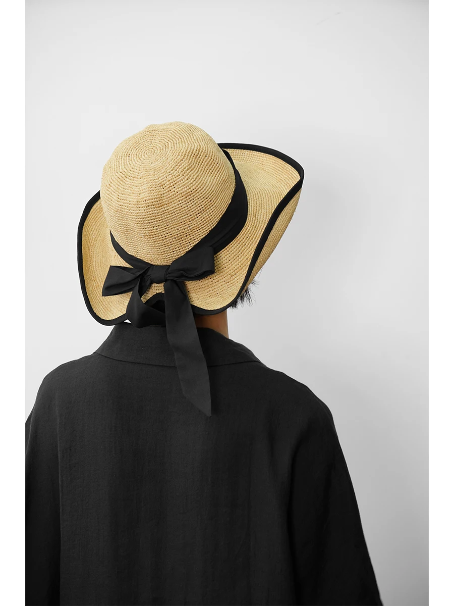 natural-raffia-straw-hat-knot-summer-sun-protection-holiday-wide-brim-hat-breathable-fashionable-universal-hat