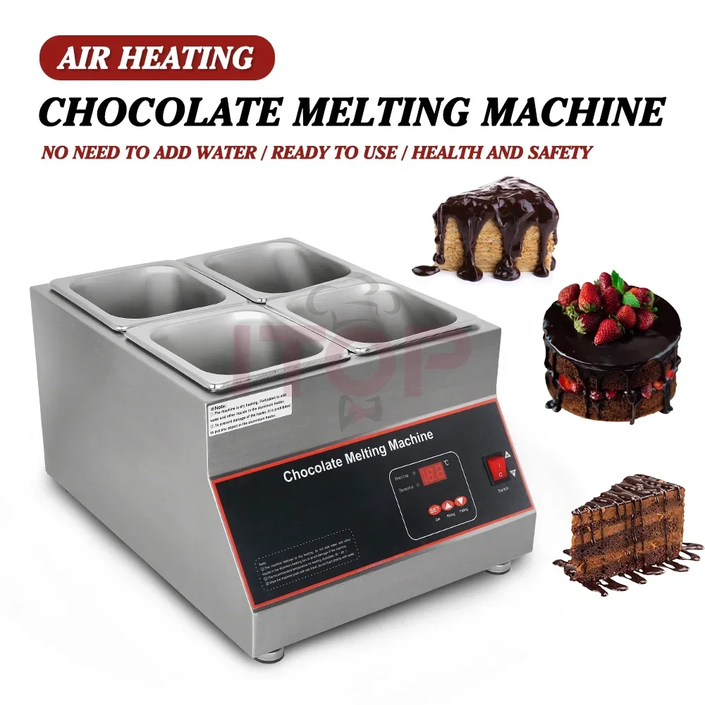 Chocolate Making Tank Cheese Melting Liquid Tempering Machine Chocolate Hearts Warming Machine 4 Pots Electric Chocolate Melter