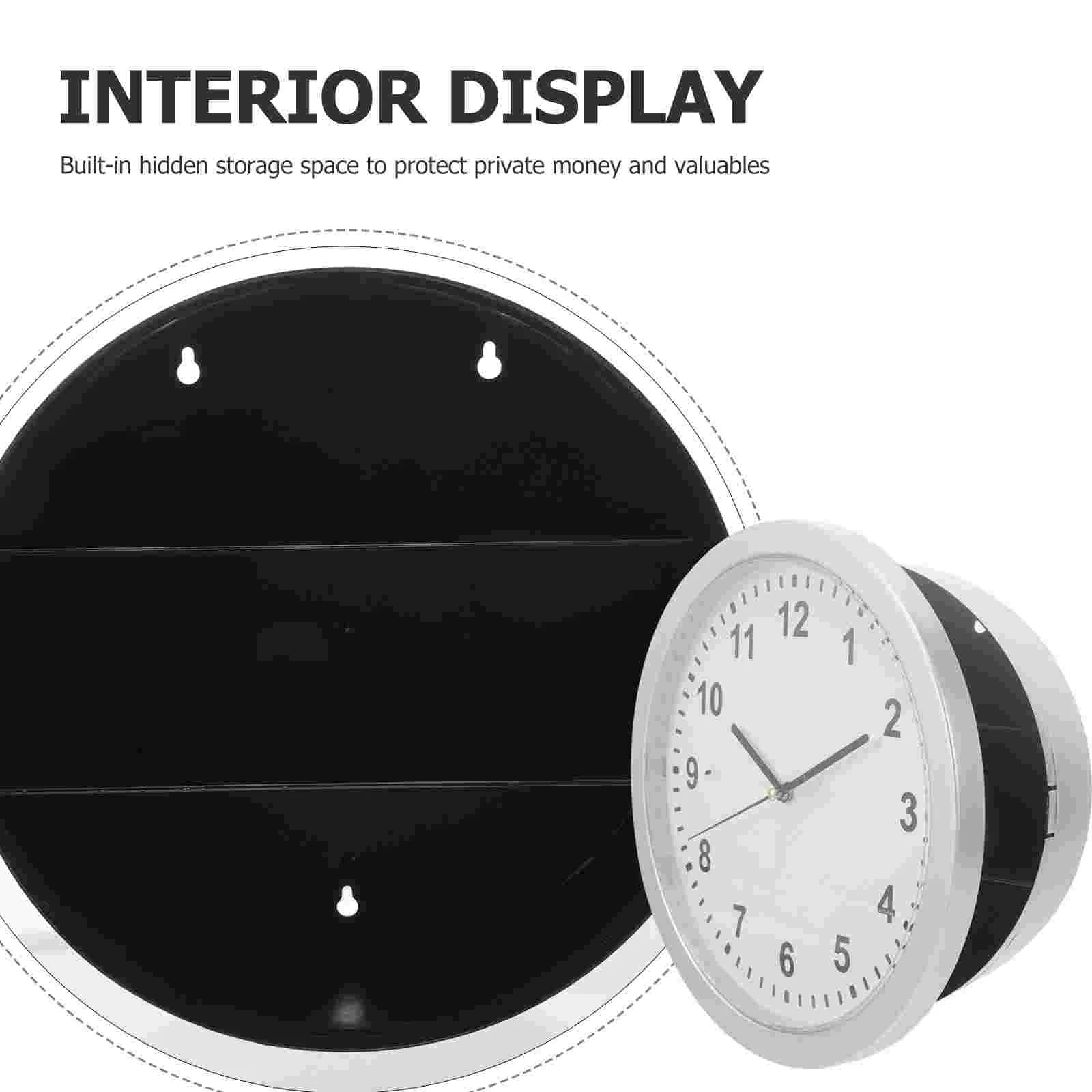 Clock Hidden Piggy Bank Wall Safe Keychain Secret Plastic Hider Small Holder Container