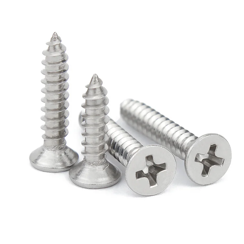 200pcs M2 M2.6 M3 Golden Silver Bronze Black Length 4-16mm 4 Color Steel Phillips Flat Countersunk Head Self-tapping Wood Screw