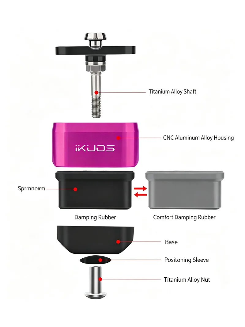 IKUOS Bike Rear Shock Absorber, Titanium Alloy Shaft for Brompton P/T/C Line & JAVA‑NEO Folding Bicycle Riding Parts - view 5
