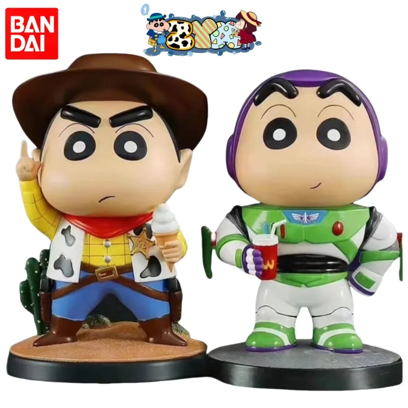 

Bandai Crayon Shin-chan Figure Model GK COS Buzz Lightyear Dick Cowboy Desert Cactus Doll Desktop Decoration Ornament Toy Gift