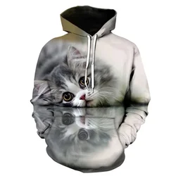 New 3D Cat Printing Popular Hoodie Men's Unisex Animal Pattern Pullover Kids Fashion Streetwear Hoodie Funny Hooded Sweatshirt