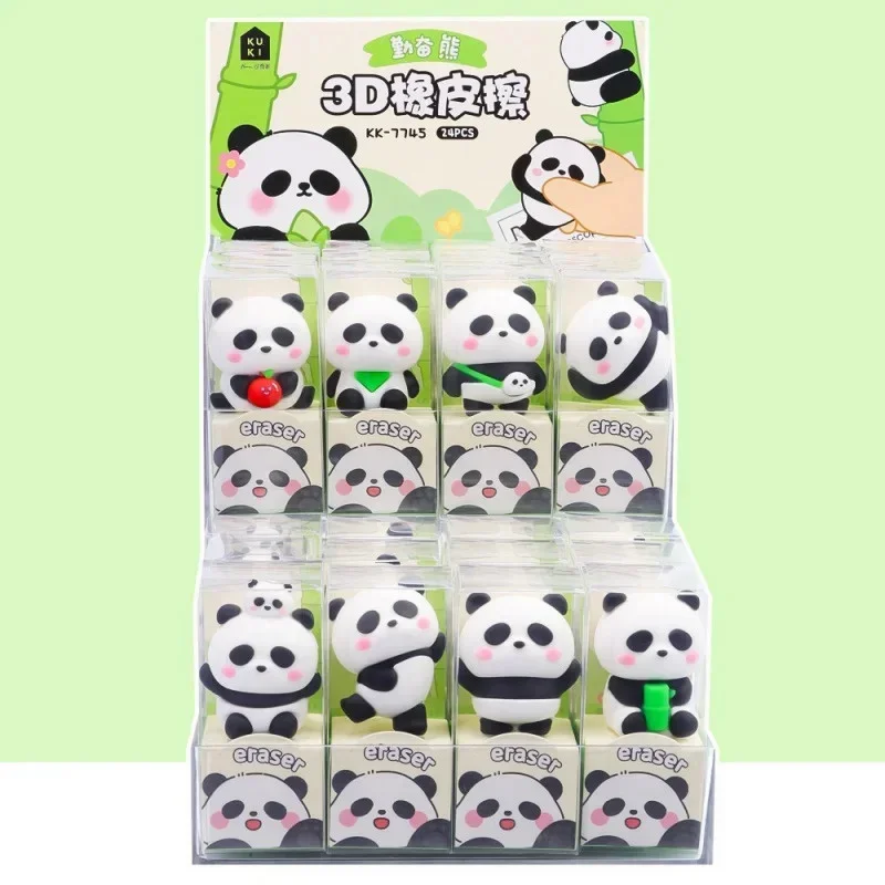 Imagem -05 - Cartoon Panda Modeling Eraser Estudante Papelaria Eraser Correção Bonito Decoração Criativa 3d 3-dimensional