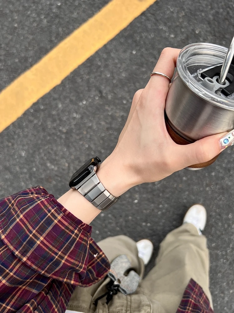 Luksusowy pasek ze stali nierdzewnej do Apple Watch Ultra 2 10 9 8 7 6 5 4 Metalowa bransoleta do iWatch 40mm 41mm 42mm 45mm 46mm 49mm