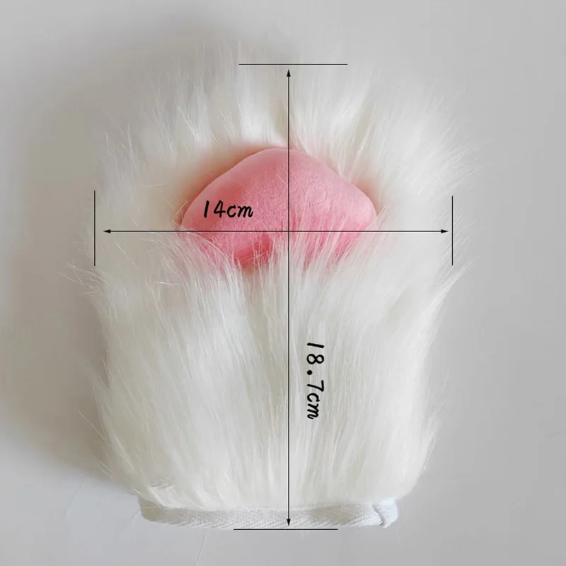 1 زوج أفخم نصف القط باو قفازات الكرتون فروي مخلب قفاز Fursuit Kigurumi القفازات فستان الهالوين حتى حفلة أنيمي تأثيري الدعائم