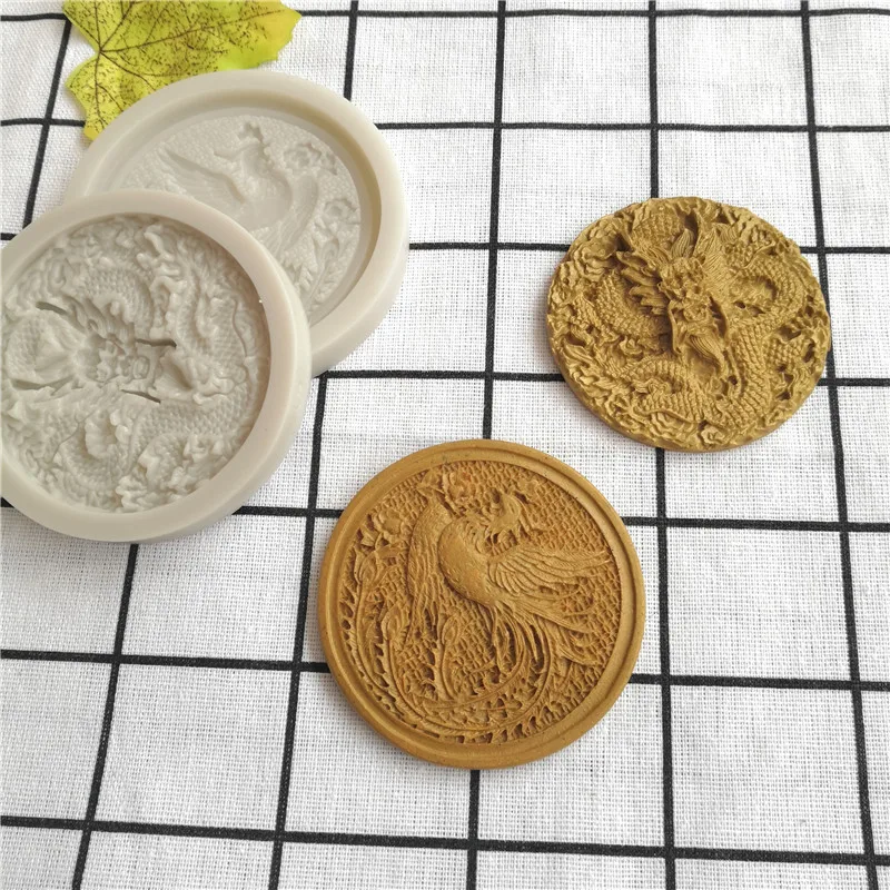 Dragon and God Bird Silicone Mold Fondant Chocolate Epoxy Ornaments Soap Mould For Pastry Cupcake Decorating Kitchen Accessories