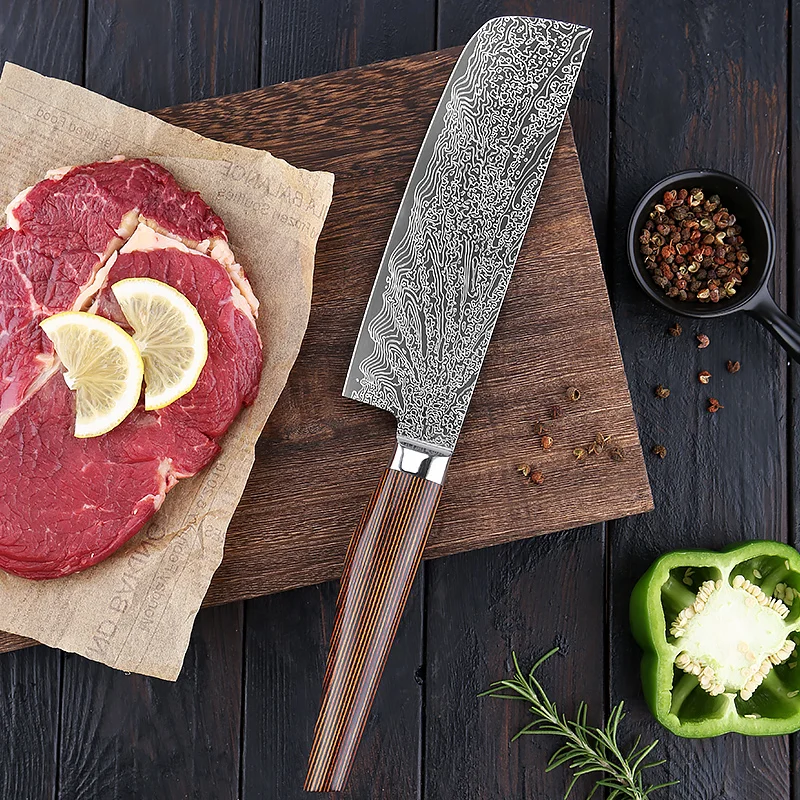 

XITUO Japanese Kitchen Knife 7 Inch Nakiri Knife Professional Cleaver Sharp Vegetable Meat Fish Cutting Knife Ergonomic Handle