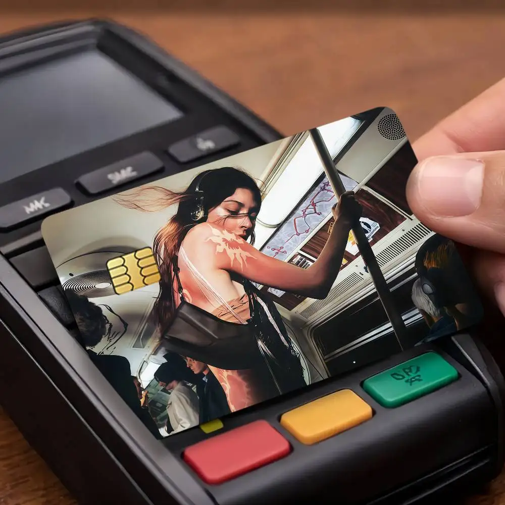 Singer C-Caroline Polachek Credit Card Public Transportation Cards Protective Sticker Waterproof Card Face Decoration 4PCS